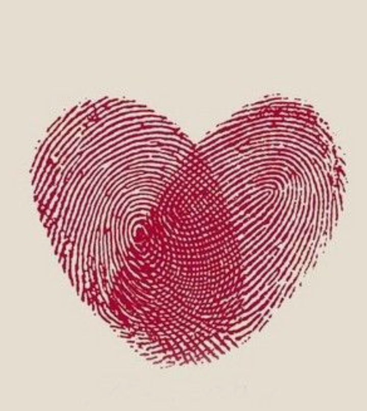 Hjerte af fingeraftryk