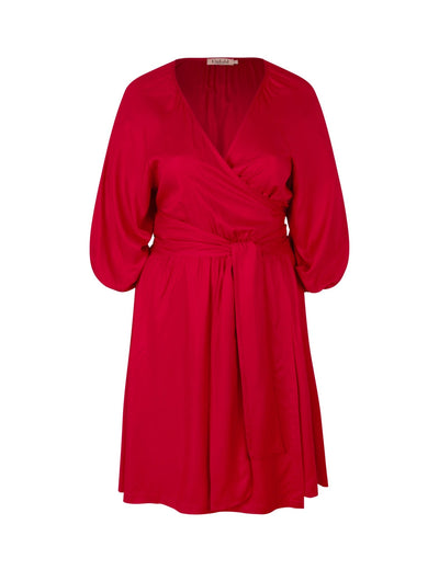 plus size astrid rød kjole front