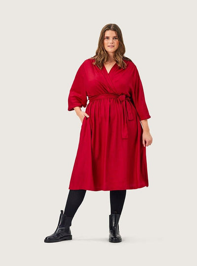 Plus size athena kjole rød 