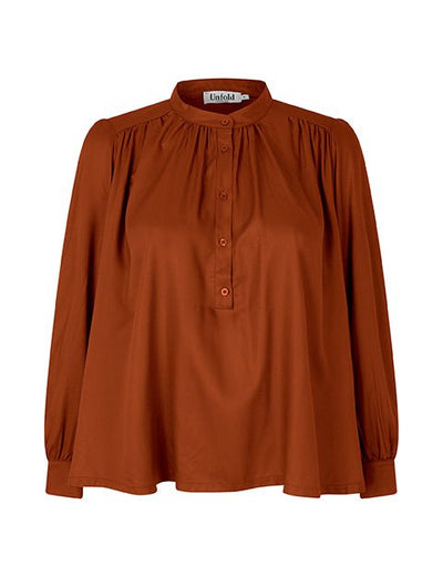 Plus size bluse i rustfarve maisey 