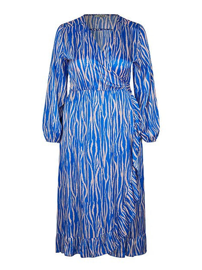 plus size adele kjol blå zebra front